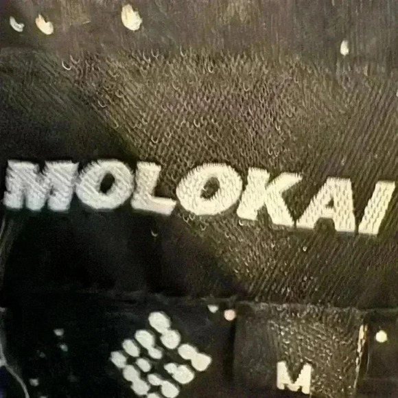 Molokai Surf Button Up Black and White Medium - Picture 3 of 3